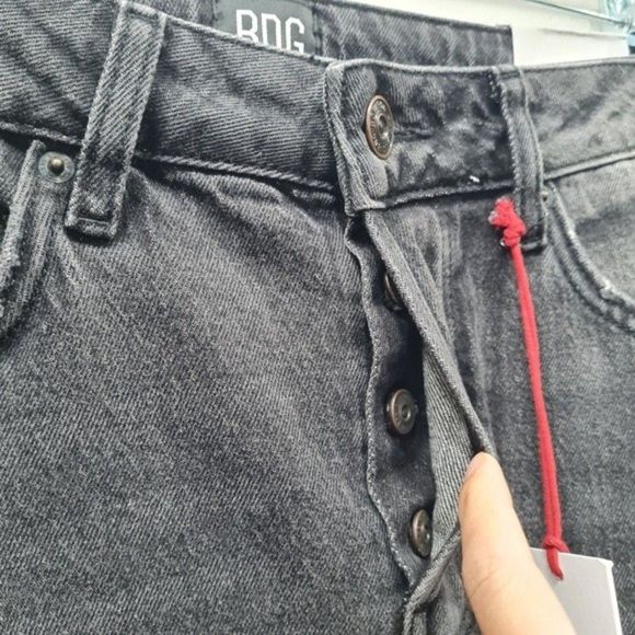 Urban Outfitter BDG Dillon High Rise Slim Straight Jean Black Womens Tag W29 L32 - Picture 4 of 16